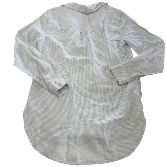 Sanctuary Shirt Womens‎ Small White Blue Striped Linen Blend Button Pullover Top - Picture 2 of 6